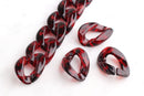 1ft Red Tortoise Shell Chain, 30mm, Transparent, Acrylic Connectors, Flat Twist Ovals