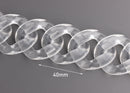 1ft Extra Large Clear Acrylic Chain Links, 40mm, For Chunky Necklaces and Bags