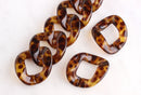 1ft Extra Large Tortoise Shell Chain Links, 40mm, Acrylic Brown, For Purse Handle Chains