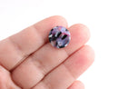 4 Small Circle Blanks in Ultraviolet Purple Tortoise Shell, Jewelry Components, Cellulose Acetate, 15mm