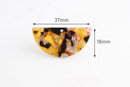 2 Half Circle Blanks in Honey Amber Tortoise Shell, Faux Resin with Inclusions, Cellulose Acetate, 37 x 18mm