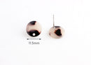 4 Blonde Tortoise Stud Earring Findings, Beige Tortoise Shell Ear Stud Findings, Acrylic Blank Earring Stud, Flat Post Earrings EAR044-11-WT