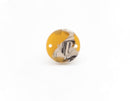 4 Round Disc Connectors, 2 Holes, Sunflower Yellow Tortoise Shell, Cellulose Acetate, 15mm