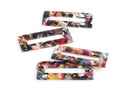 2 Cutout Rectangle Charms in Rainbow Tortoise Shell, Colorful Tortoise Findings, Rectangle Dangle, Jewelry Terrazzo Beads DX031-50-DMC