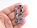2 Rectangle Ring in Ultraviolet Purple Tortoise Shell, Dark Acetate Charm, Vinyl Blanks, Blue Purple Black, Acrylic Blanks, DX034-50-PL02