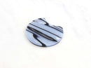 2 Cutout Circle Beads in Blue Zebra Print, Circle Cut Outs, Three Quarter Circles, Blue Tortoise Shell, Acrylic Circle Blank CN061-37-USTR