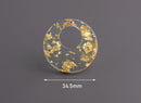 2 Transparent Acrylic Discs with Gold Flakes, Laser Cut Circle Cut Out, Gold Marble, Clear Gold Foil, Flat Acrylic Circle Blank RG051-35-CGF