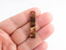 4 Bar Earring Charms with Golden Brown Stripes, Iridescent, Acetate, 36 x 7.5mm