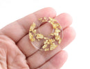 2 Transparent Acrylic Discs with Gold Flakes, Laser Cut Circle Cut Out, Gold Marble, Clear Gold Foil, Flat Acrylic Circle Blank RG051-35-CGF