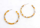 Flat Hoops in Yellow, 1 Pair, Tortoise Shell Earring Findings, Acetate Hoop Earrings, Dainty Hoop Earrings, Extra Large Hoops, EAR043-50-YWB