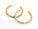Flat Hoops in Yellow, 1 Pair, Tortoise Shell Earring Findings, Acetate Hoop Earrings, Dainty Hoop Earrings, Extra Large Hoops, EAR043-50-YWB
