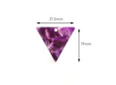 4 Transparent Purple Triangles, Big Triangle Charm, Inverted Triangle, Dark Purple Earring Parts, Purple Tortoise Shell Beads, TR017-21-PL01