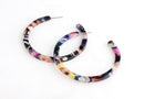 Colorful Post Earring Hoops, 1 pair, Multicolor Tortoise Shell Earring, Acrylic Hoops, Big Resin Hoop Earrings, Rainbow Hoops, EAR045-50-KMC