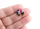 4 Small Acrylic Circle Blanks, Colorful Tortoise Shell Supply, Stud Acetate Earring Supplies, Resin Disks, Small Circle Charms, CN094-15-KMC