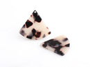 2 Wedge Beads, Fan Shape, Light Blonde Tortoise Shell, Cellulose Acetate, 34 x 30.75mm