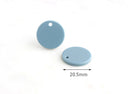 3 Dusty Blue Acrylic Earring Blanks, Medium Circle Drops, 2mm Hole, Small Round Acrylic Discs, Robin's Egg Blue Resin Drops, CN072-20-U01