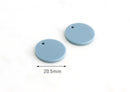3 Dusty Blue Acrylic Earring Blanks, Medium Circle Drops, 2mm Hole, Small Round Acrylic Discs, Robin's Egg Blue Resin Drops, CN072-20-U01