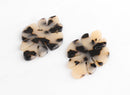 2 Starburst Charms, Southwest Charms, Oak Leaf Charms, Laser Cut Acrylic Shapes, Southwestern Earrings, Beige Tortoise Shell FW010-51-WT
