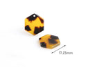 4 Mini Hexagon Blanks, Little Hexagon Pendant, Honeycomb Charm, Small Hexagon Charms, Terrazzo Beads, Classic Tortoise Shell, DX024-17-TT
