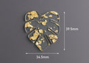 2 Clear Resin Leaf Charms, Gold Flakes Acrylic, Clear Monstera Leaf Charms, Gold Flecks, Botanical Beads, Transparent Acrylic, FW017-39-CGF