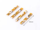 4 Thin Bar Charms in Yellow White Tortoise Shell Acetate Acrylic, Yellow Bar Bead 35mm Bar Dangle Rectangle Stick Bar One Hole BAR027-35-YWB