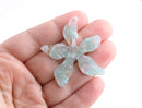 2 Mint Green Flower Beads, Seafoam Green Acetate Pendant, Lucite Flowers, Light Green Tortoise Shell, Starfish Flower Charms, FW018-48-GN01