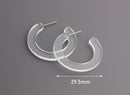 Clear Acrylic Hoop Findings, 1 Pair, Small Clear Lucite Hoop Earrings, Transparent Acrylic Hoops, Plastic Hoop Earring Supply, EAR046-30-CLR