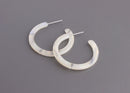 Cream Hoop Earring Findings, 1 Pair, Beige Hoop Earrings, Light Weight Hoops, Small Thin Hoops, White Bridesmaid Hoops, EAR048-30-W02