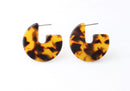 Small Tortoise Shell Circle Earrings, 1 Pair, Small Circle Stud Earrings, Disk Earrings, Little Circle Earrings, One Inch Hoops, EAR049-30-TT