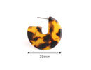 Small Tortoise Shell Circle Earrings, 1 Pair, Small Circle Stud Earrings, Disk Earrings, Little Circle Earrings, One Inch Hoops, EAR049-30-TT