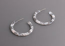 Dove Grey Tortoise Shell Hoop Earrings, 1 Pair, Gray Acetate Hoops, One Inch Hoops, Bulk Hoop Earrings, Marble Earrings, EAR050-30-GY01