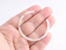 Delicate Hoop Earrings Parts, 1 Pair, Thin Hoops, Large 2 Inch Hoops, White Tortoise Shell Hoop Earring Supply, Ivory Hoops, EAR051-48-W02