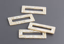 2 Creamy White Acetate Charms, Large Rectangle Charm, Rectangle Frame, Off-White Lucite Beads, Ivory Tortoise Shell Supply, DX050-50-W05