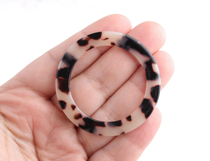 2 Large O-Rings, Swimwear Connector Rings, 2 Inch Ring, Competition Bikini Top Connector, Acetate Findings, Tortoise Shell Rings, RG058-51-WT