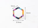 4 Acrylic Hexagon Connectors, Tortoise Shell Jewelry Supply, DX028-24-UPY