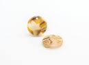 4 Yellow Tortoise Shell Charms, Beeswax Beads, Transparent Yellow Beads, Small Circle Coins, Necklace Blanks, Acrylic Circles, CN110-15-YW01