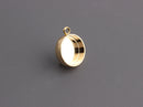 4 Shiny Gold Bezel Cups, 10mm Bezel Setting, Gold Bezel Tray, Bezel Pendant Blank, 10mm Round Base Tray, Deep Bezel, Flat Edge