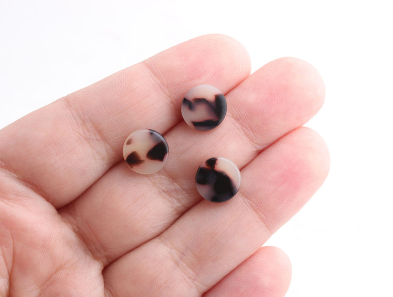 4 Blonde Tortoise Shell Stud Earring Findings, Acrylic Earring Blanks, Little Discs, Tiny Circle Studs, Small Rounds Blanks, LAK033-10-WT