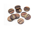 4 Flat Circle Discs 15mm, Iridescent Brown, Smooth Shiny Beads, Brown Acetate Charm, Dark Brown Tortoise Acrylic Earring Blank CN085-15-BR02