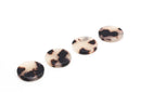 4 Acrylic Earring Blanks in Beige Tortoise Shell, Monogram Blanks, Acetate Stud Earring Parts, Bulk Blanks, Half Inch Discs, LAK031-15-WT