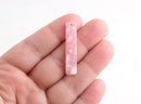 4 Straight Rectangle Bar Charms, Blush Pink Marble, Acetate, 36 x 7.5mm