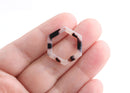 4 Small Open Hexagon Links, Light Blonde Tortoise Shell, Geometric Charms, Hexagon Frame Charm, Cellulose Acetate, 24 x 21.5mm