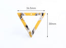 2 Mustard Yellow Resin Pendants, Yellow White Tortoise Shell Pendant, Triangle Outline, Resin Blanks, Open Triangle Links, TR020-35-YWB
