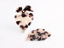 2 Large Palm Leaf Charms, 2mm Hole Size, Blonde Tortoise Shell, Cellulose Acetate, 50.5 x 35mm