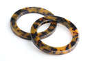 1 Plastic O Ring in Tortoise Shell, Round Connector, Great for Bikini Tops and Swimsuit Rings, Cellulose Acetate, Thickness: 6mm, Diameter: 2.75" Inch