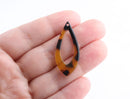 4 Marquise Charms in Classic Tortoise Shell, Cut Out Teardrop Earring Pendant, Dagger Bead, Ellipse Charm, Pointy Teardrop Blank TD023-37-TT