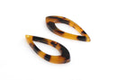 4 Marquise Charms in Classic Tortoise Shell, Cut Out Teardrop Earring Pendant, Dagger Bead, Ellipse Charm, Pointy Teardrop Blank TD023-37-TT