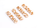 4 Vertical Bar Charms, Acetate Acrylic Earring Blanks, Pearl White Charms, Gold Bar Blanks, Lucite Charms, Thin Bar Dangles, BAR031-36-W01