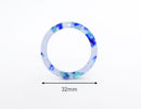 2 Thin Ring Connectors in Transparent Blue Tortoise Shell, Acetate Circle Ring, Acrylic Earring Parts, Donut Bead, Round Charm, RG061-32-U03