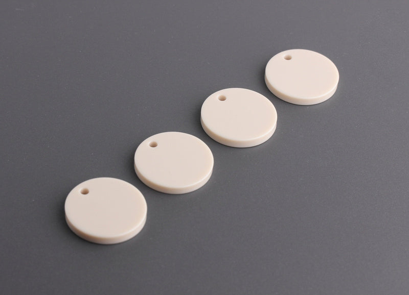 Neutral Brown Round Acrylic Blanks, Light Beige Bead, Laser Cut Acry